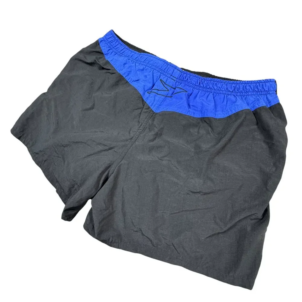 Vintage Speedo Swimsuit Men's XL* Nylon Shorts Mesh Lined Elastic Waist Surf 90s